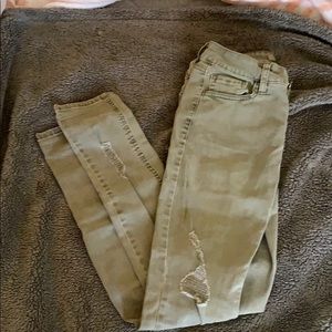 charlotte russe olive green skinny jeans